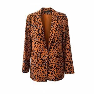 Nwot House of harlow 1960 x revolve M Thalia satin leopard print open blazer